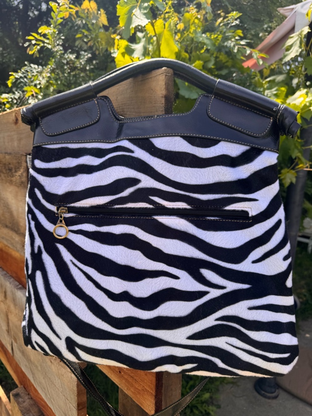 Black & White Zebra Print Tote Bag - Stylish Animal Print Handbag